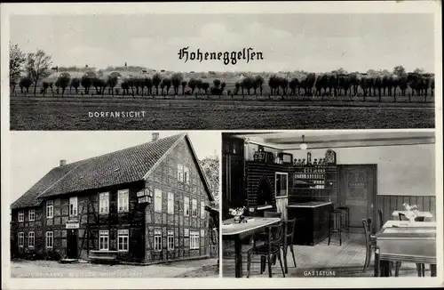Ak Hoheneggelsen Söhlde in Niedersachsen, Dorfansicht, Hafenschänke, Innenansicht
