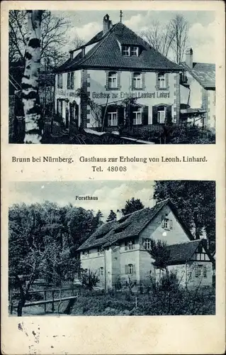 Ak Brunn Nürnberg in Mittelfranken, Gasthaus zur Erholung, Forsthaus