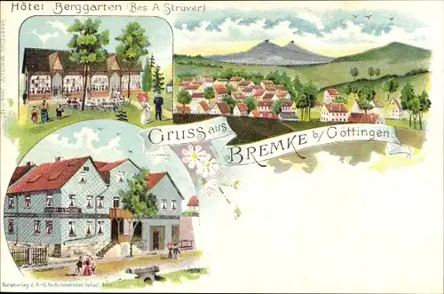 Litho Bremke Gleichen Landkreis Göttingen, Hotel Berggarten, Totalansicht