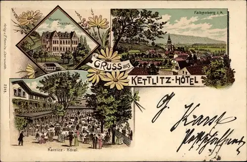 Litho Falkenberg in der Mark, Kettlitz Hotel, Victoria Institut