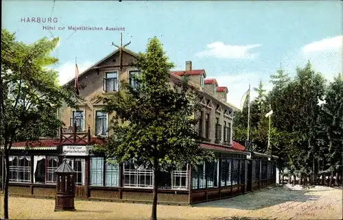 Ak Hamburg Harburg, Hotel zur Majestätischen Aussicht