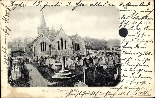 Ak Brading Isle of Wight, Church, graveyard