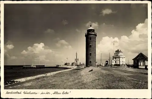 Ak Nordseebad Cuxhaven, Partie an der Alten Liebe, Leuchtturm