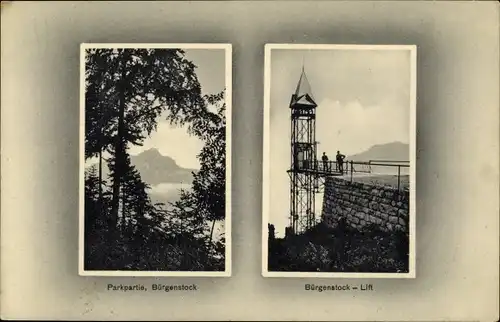 Ak Bürgenstock Kanton Nidwalden, Lift, Parkpartie, Aufzug