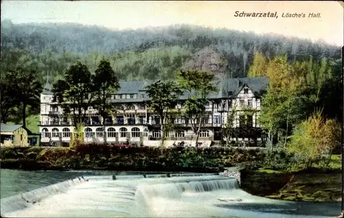 Ak Bad Blankenburg in Thüringen, Restaurant Lösches Hall im Schwarzatal