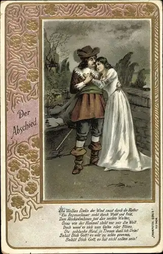 Präge Passepartout Ak Der Abschied, Trompeter von Säckingen