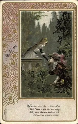 Präge Passepartout Ak Stelldichein, Trompeter von Säckingen