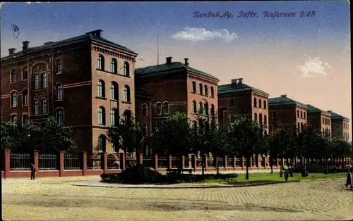 Ak Rendsburg in Schleswig Holstein, Infanterie Kasernen 2/85