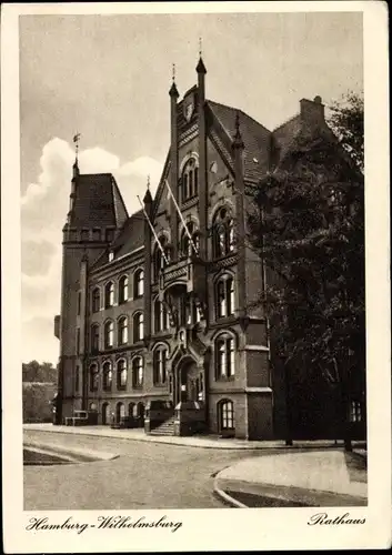 Ak Hamburg Wilhelmsburg, Rathaus