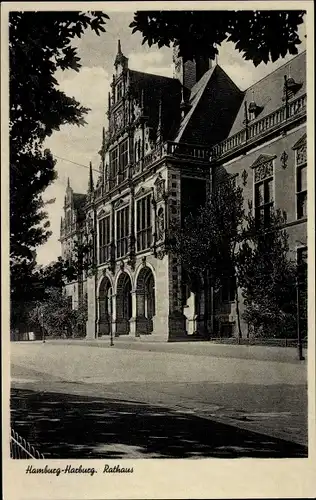 Ak Hamburg Harburg, Straßenpartie mit Blick auf das Rathaus