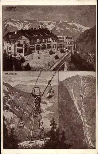 Ak Bergmassiv Rax Niederösterreich, Raxbahn, Berghotel
