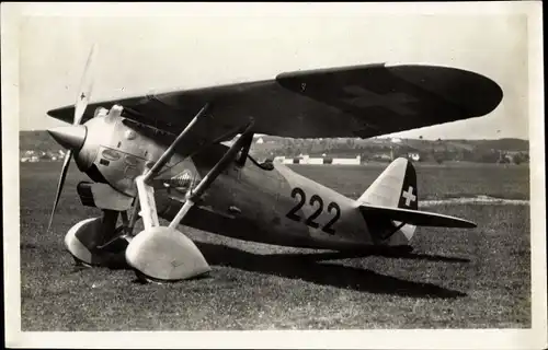 Ak Schweizer Militärflugzeug, Dewoitinie D 27, 222, Schweizer Luftwaffe