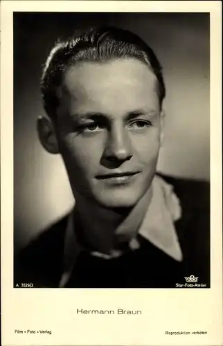 Ak Schauspieler Hermann Braun, Portrait