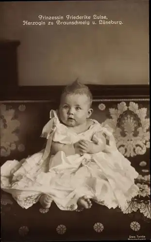 Ak Prinzessin Friederike Luise, Herzogin zu Braunschweig und Lüneburg, Kinderportrait