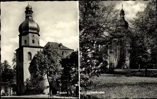 Ak Plauen im Vogtland, Lutherkirche, Verschiedene Winkel