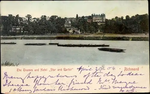 Ak Richmond upon Thames London England, The Thames and Hotel Star and Garter