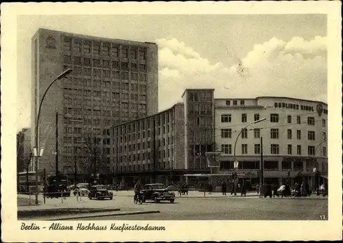 Ak Berlin Charlottenburg, Allianz Hochhaus Kurfürstendamm