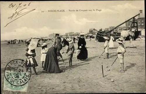 Ak Berck Plage Pas de Calais, Partie de Croquet sur la Plage