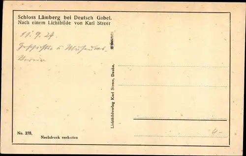 Ak Lemberk Lämberg Jablonné v Podještědí Deutsch Gabel Region Reichenberg, Schlosseingang, Tor