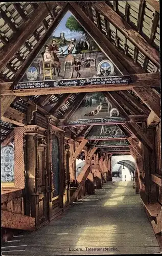 Ak Luzern Stadt Schweiz, Totentanzbrücke