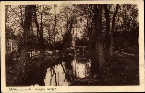 Ak Giethoorn Overijssel Niederlande, In den vroegen morgen