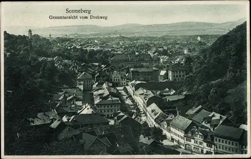 Ak Sonneberg in Thüringen, Gesamtansicht vom Drehweg