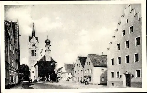 Ak Neustadt an der Donau Niederbayern, Ortspartie, Kirche