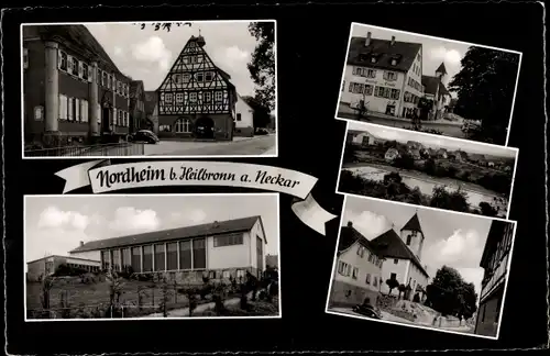 Ak Nordheim am Neckar, Ortsansichten, Kirche, Freibad