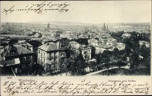 Ak Wiesbaden in Hessen, Panorama, Von Süden