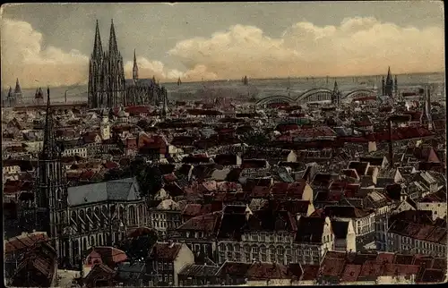 Ak Köln am Rhein, Panorama, Blick von der Herz Jesu-Kirche