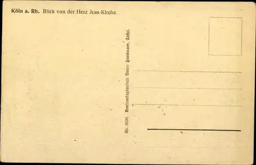 Ak Köln am Rhein, Panorama, Blick von der Herz Jesu-Kirche