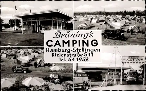 Ak Hamburg Eimsbüttel Stellingen, Brüning's Camping, Eingang, Zeltplatz