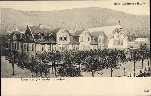 Ak Hahnenklee Bockswiese Goslar im Harz, Hotel Deutsches Haus