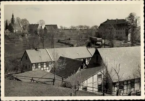 Foto Ak Tanneberg Klipphausen in Sachsen, Panorama mit Kirchturm