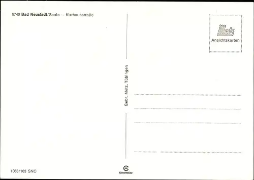 Ak Bad Neustadt an der Saale Unterfranken, Kurhausstraße, parkende Fahrzeuge, Badhotel, Turm