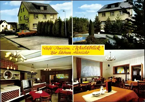 Ak Solms an der Lahn Hessen, Cafe-Pension "Waldblick", Zur Schönen Aussicht, Speisesaal