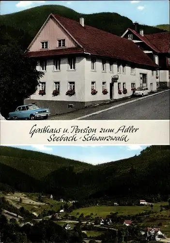 Ak Seebach in Baden Schwarzwald, Gasthaus u. Pension zum Adler, Außenansicht, Panorama