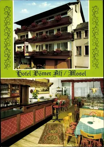 Ak Alf an der Mosel, Hotel Römer, Bar, Tische, Innenraum