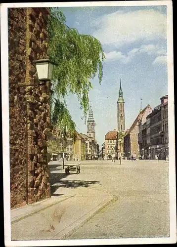 Ak Görlitz in der Lausitz, Obermarkt, Leninplatz, Dreifaltigkeitskirche, altes Augustinerkloster