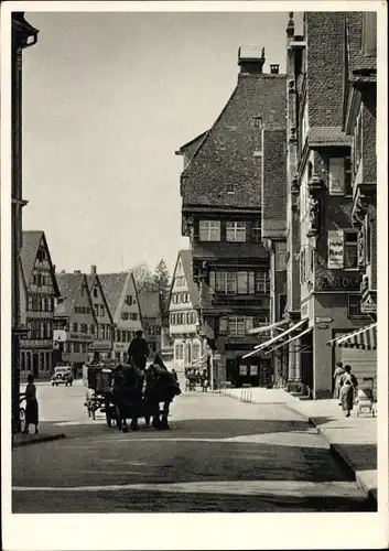 Ak Biberach an der Riß in Oberschwaben, Marktplatz, Auto, Pferdekutsche