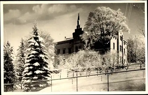 Foto Ak Bruchhausen Vilsen Niedersachsen, Kinderheim, Winteransicht