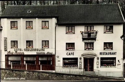 Ak Blankenheim an der Ahr Eifel, Hotel Cafe Restaurant Schlossblick am Schwanenweyer, Außenansicht