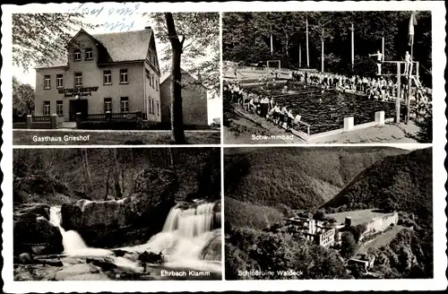 Ak Niedergondershausen Gondershausen im Hunsrück, Schlossruine, Ehrbach Klamm, Gasthaus Grieshof