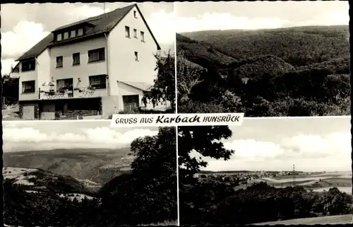 Ak Karbach im Hunsrück, Gasthaus-Pension Zur Post, Außenansicht, Panorama