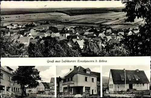 Ak Ronshausen in Hessen, Straßenpartie, Gemischtwarenladen Rudolph, Dorfgemeinschaftshaus