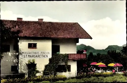 Ak Degerndorf Brannenburg in Oberbayern, Berggasthaus-Pension St. Margarethen, Ansicht mit Terrasse