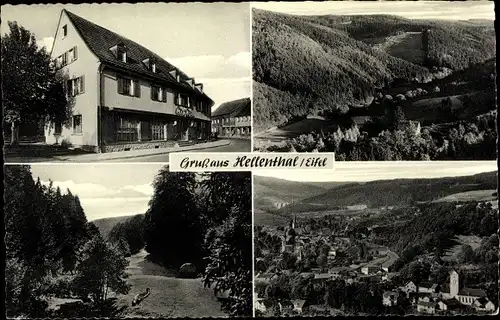 Ak Hellenthal in der Eifel, Panorama vom Ort, Cafe Joisten