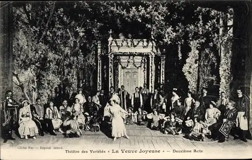 Ak Theaterszene, Theatre des Varietes La Veuve Joyeuse, Deuxieme Acte