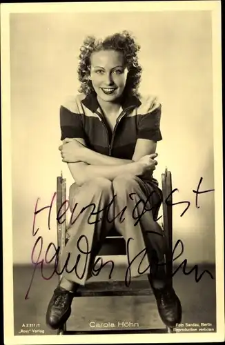 Ak Schauspielerin Carola Höhn, Portrait, Ross Verlag