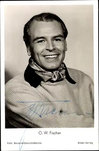 Ak Schauspieler O. W. Fischer, Portrait, Autogramm